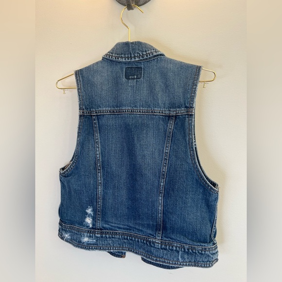 American Eagle Y2K Distressed Denim Vest Medium 2008 - Picture 2 of 11